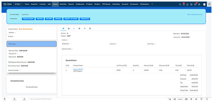 Sample Canvas template design by A1CRM Limited