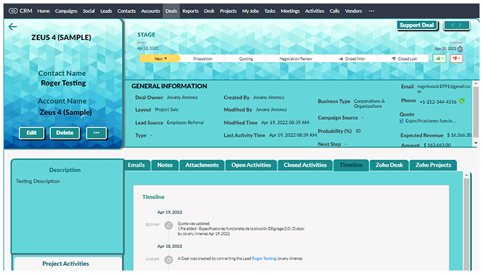 Sample Canvas template design from Zeus 4