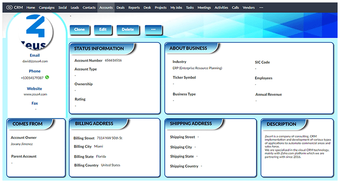 Sample Canvas template design from Zeus 4