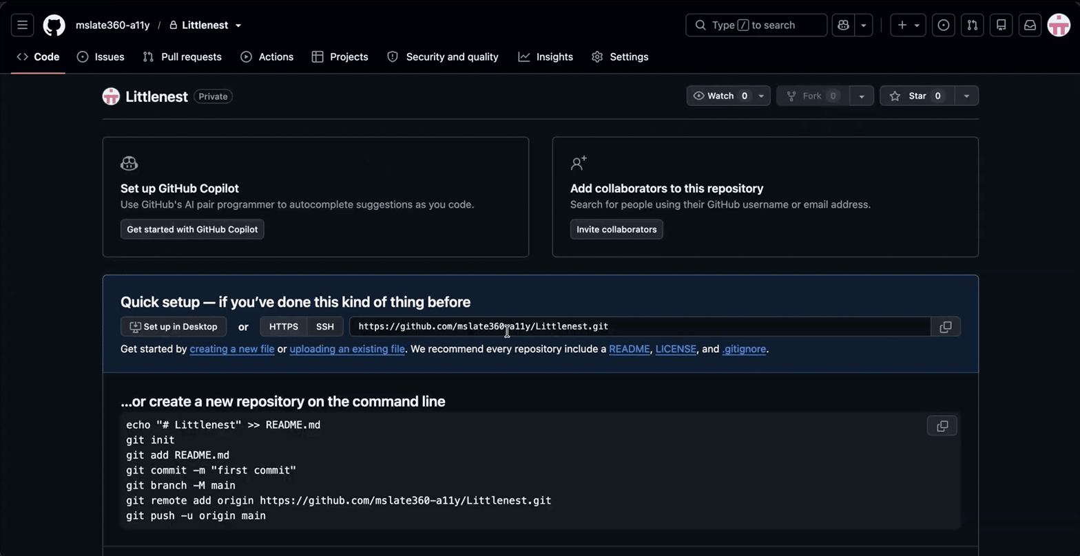 Newly created Bolt.new project repository in GitHub