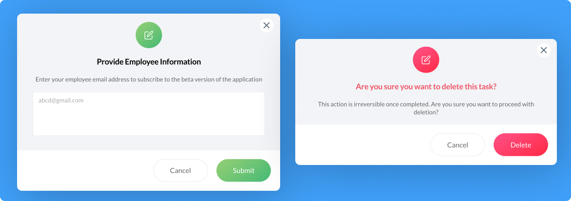 Confirmation Popup with Zoho Cliq buttons