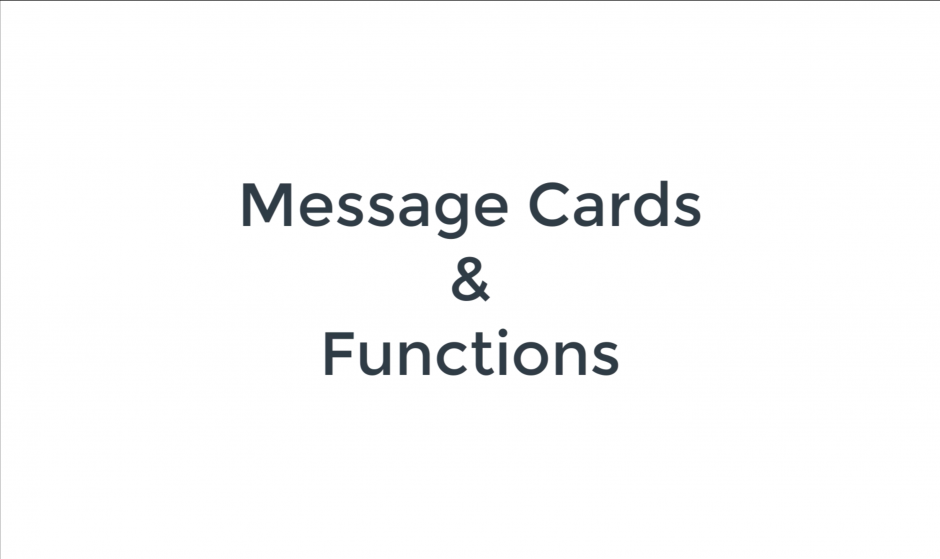 message cards and functions
