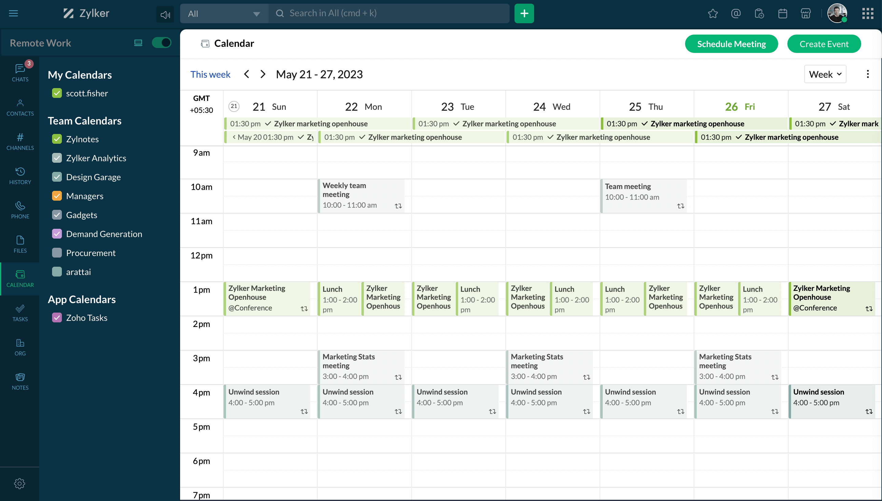 View all Calendars