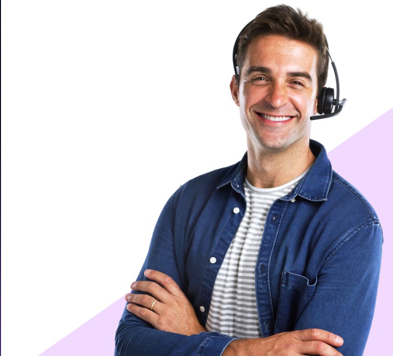 Support agent with headset