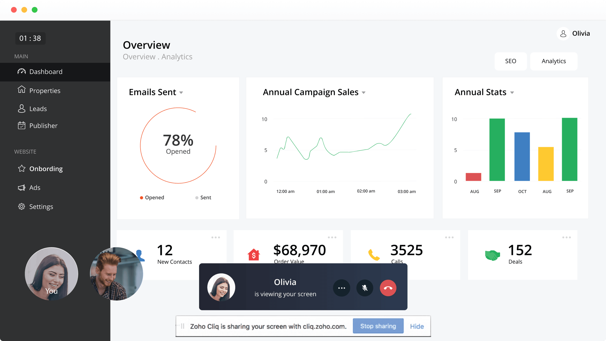 تكامل الظهور في Zoho Cliq