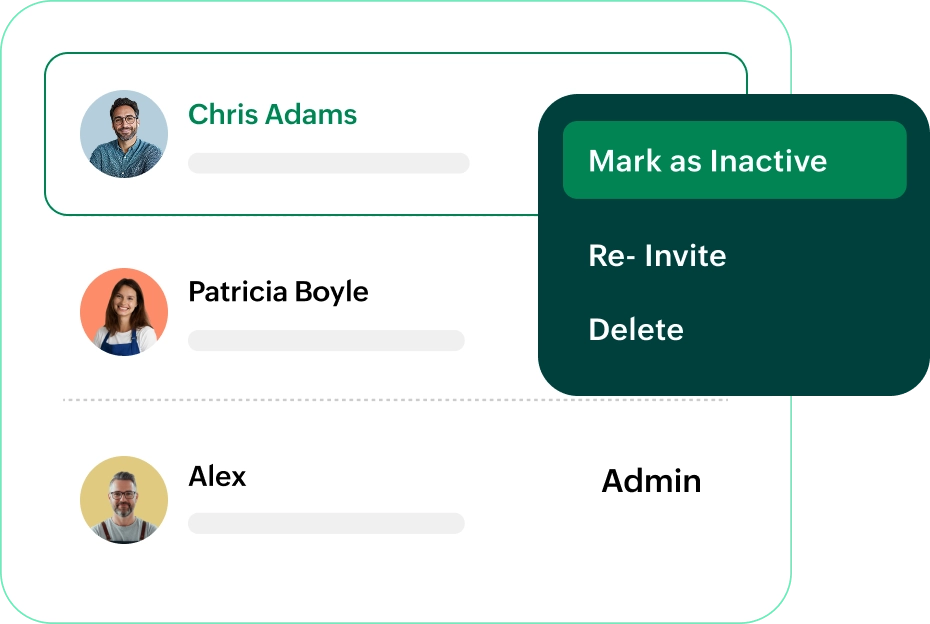 Mark user as inactive option