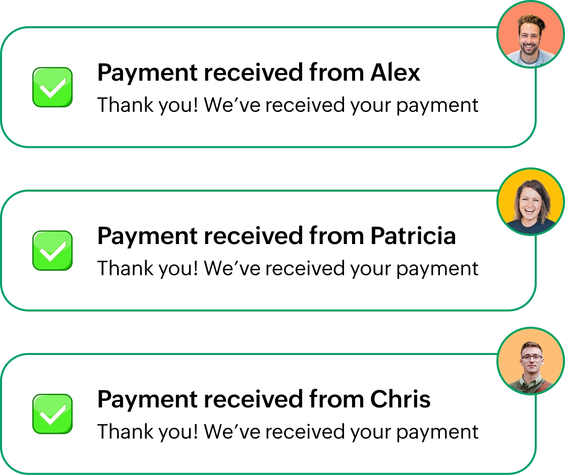 Receving payment notifications from customers