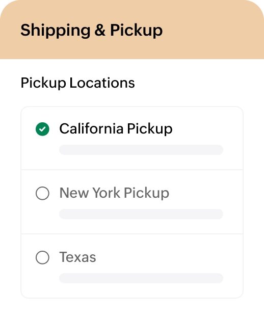 Pickup location selection interface