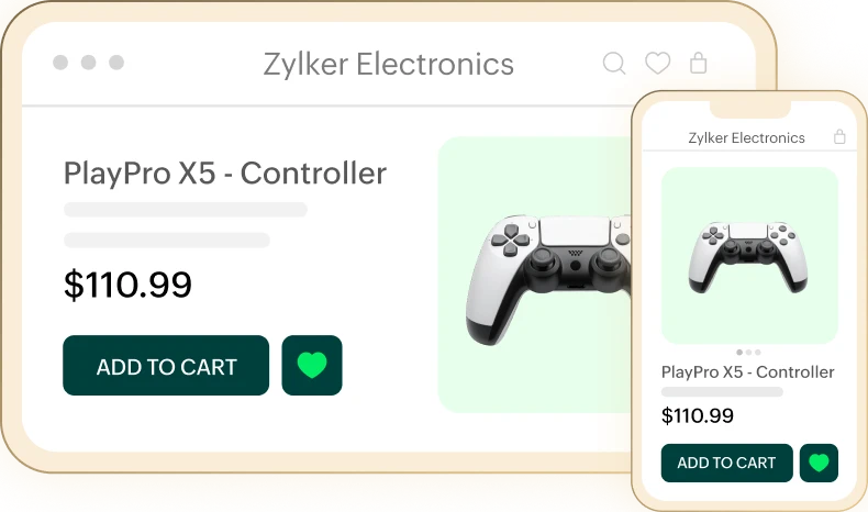 Wishlist synced across mobile, tablet, and desktop