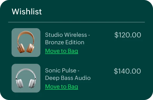 Saved favorites in store