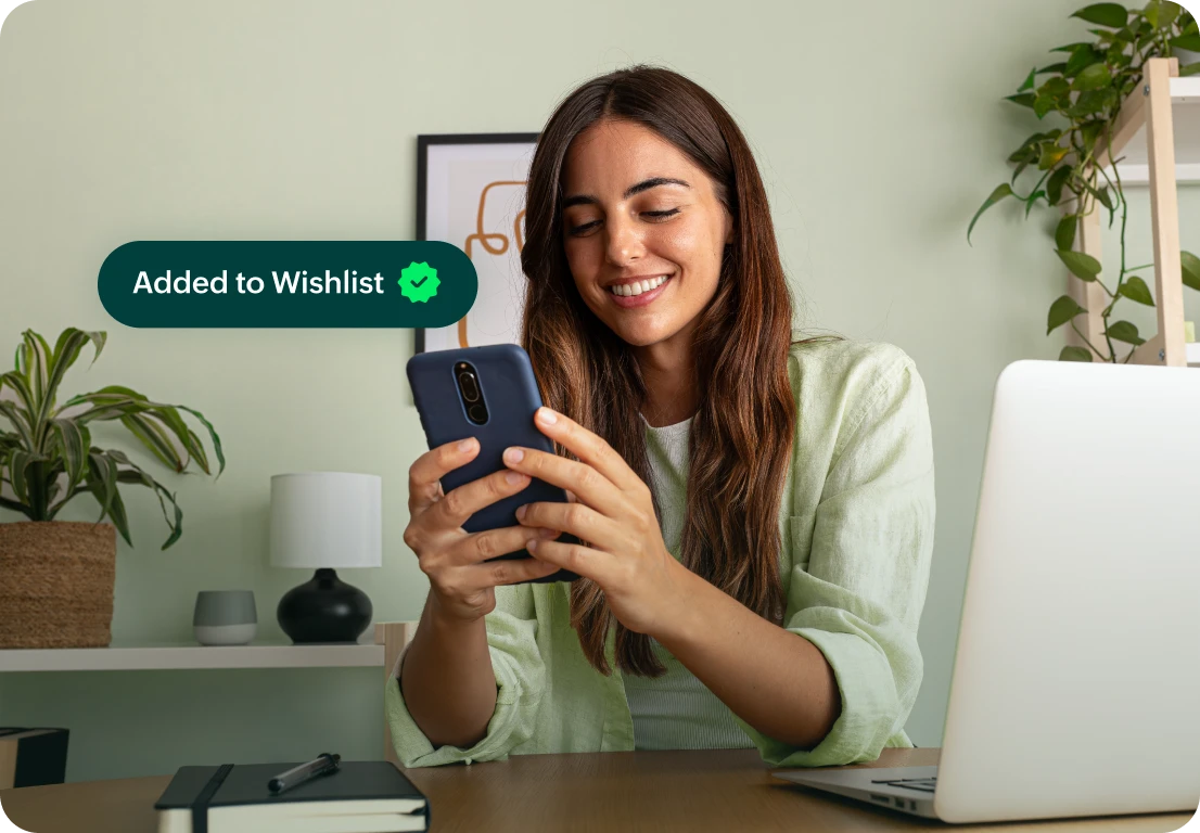 Wishlist feature on desktop storefront