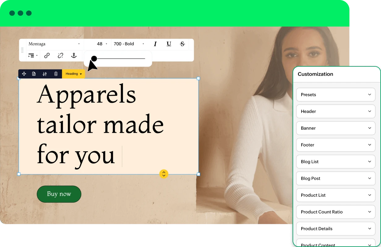 Drag your website to life preview
