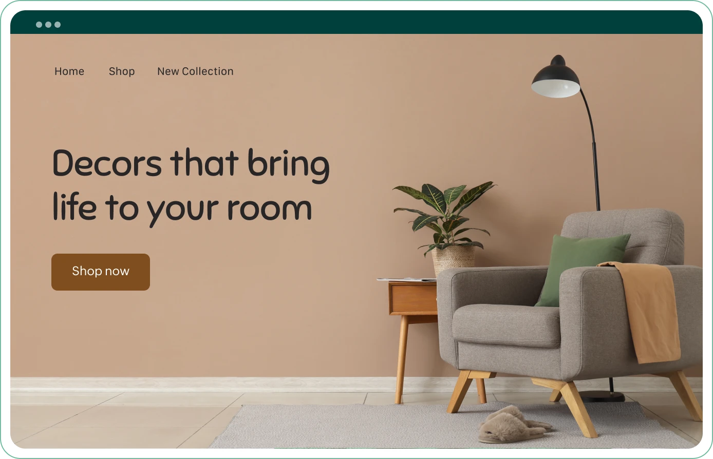 Homepage hero section of ecommerce website templates
