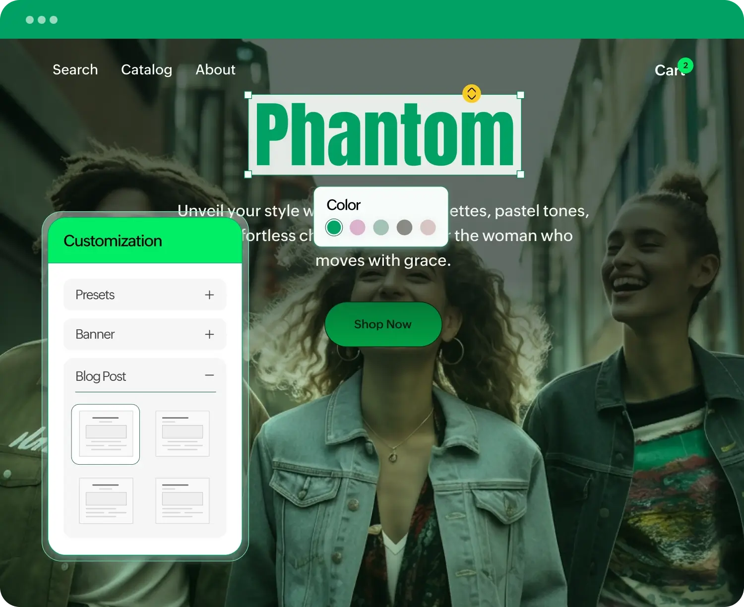 Store design customization interface