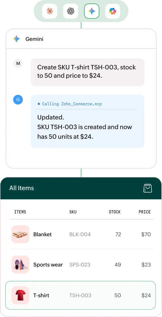 Manage inventory through MCP