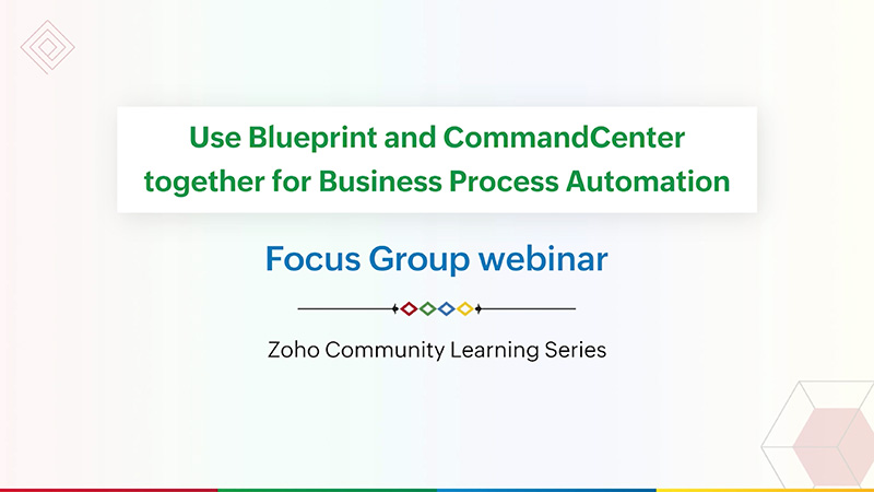 Zoho CRM Focus Group webinars