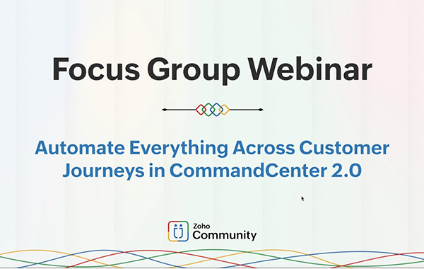 Zoho CRM Focus Group webinars