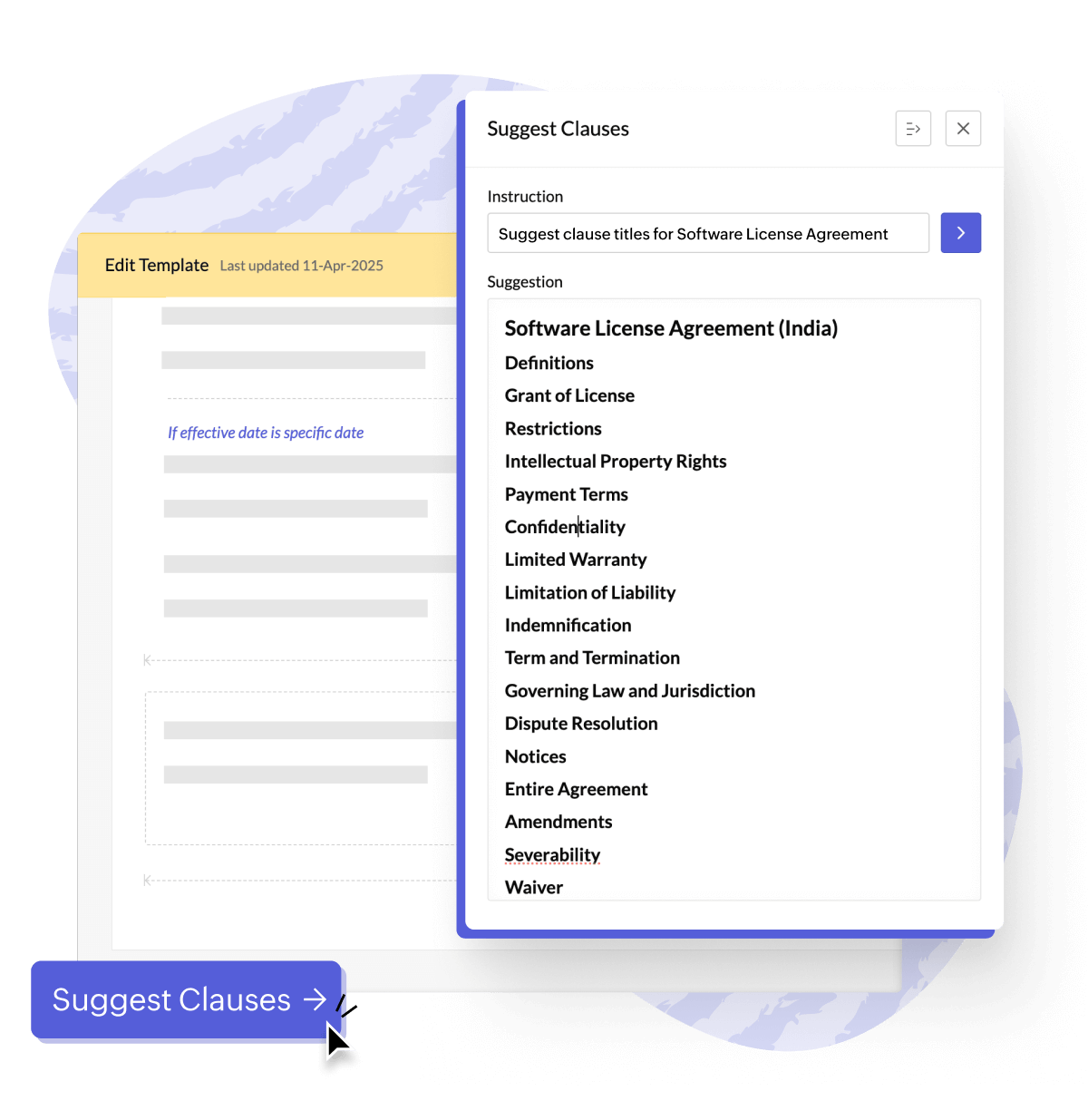 Effortlessly author contracts using AI