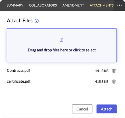 Contract attachments