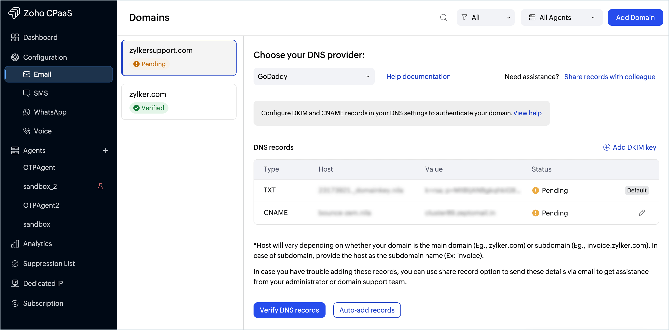 Add domain in cpaas Add domain in cpaas