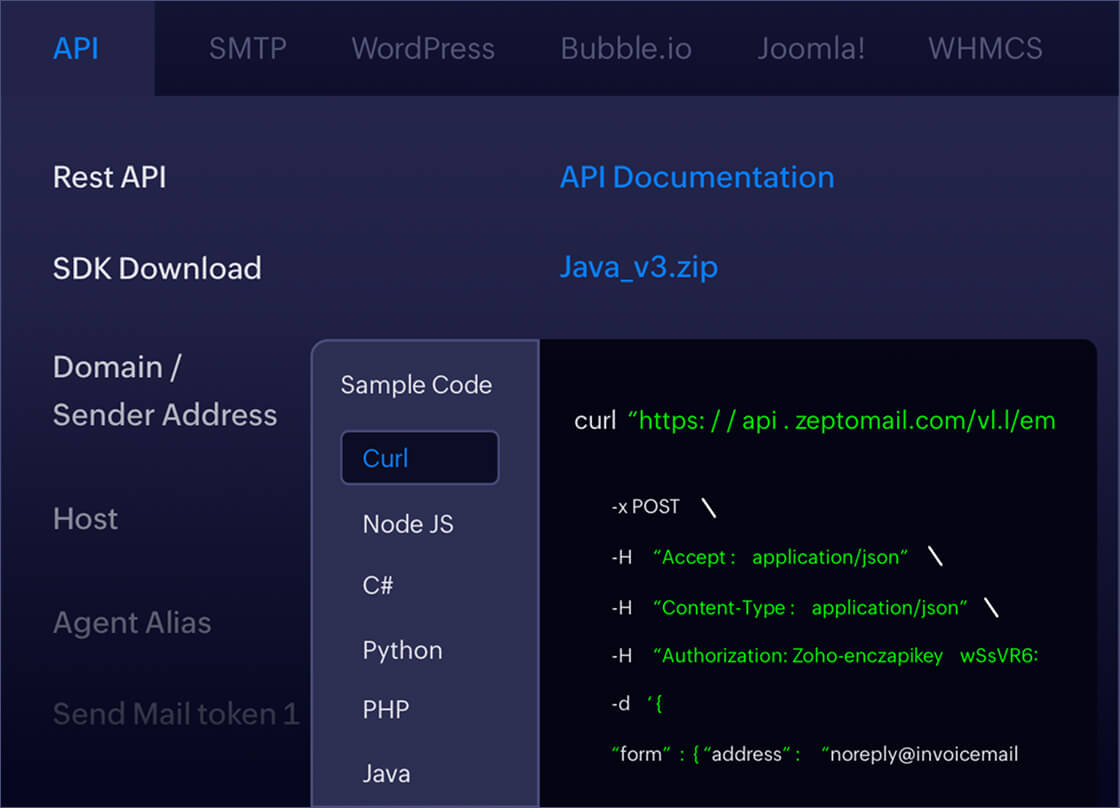 Deep integration with Email API
