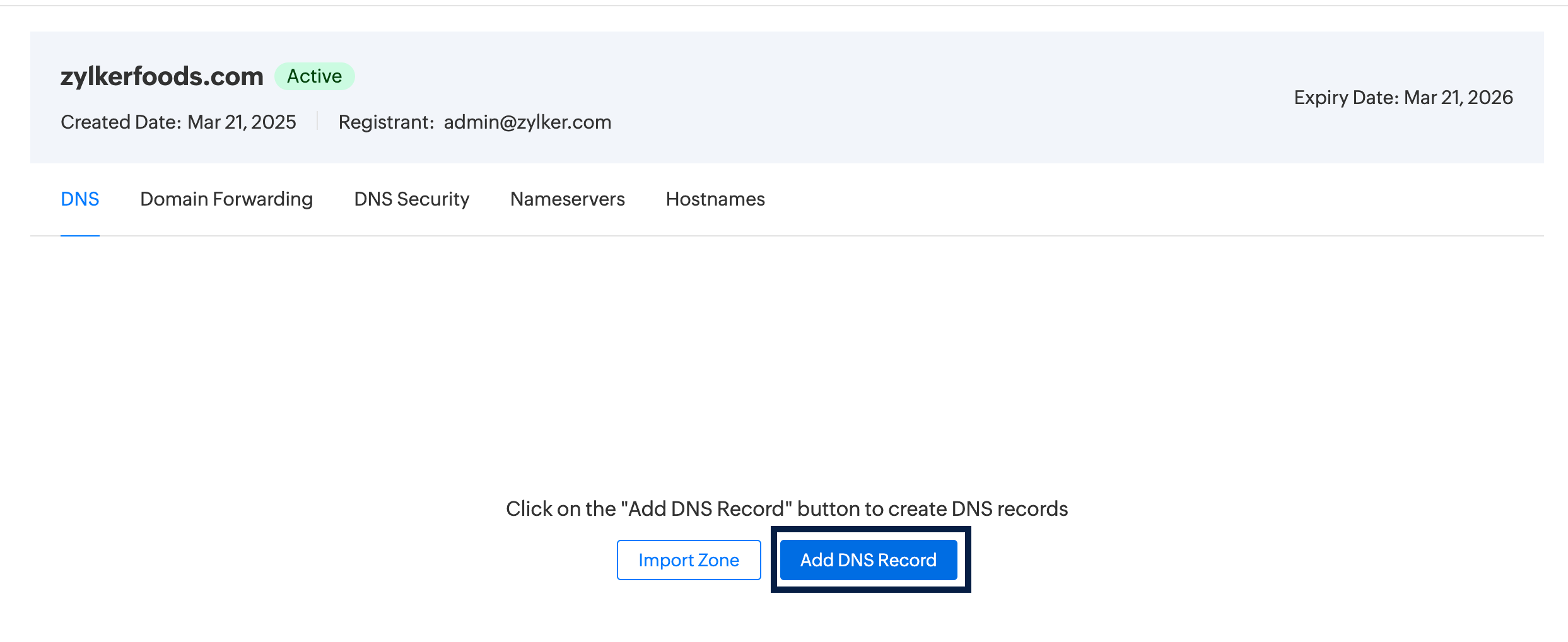 Add dns record Add dns record
