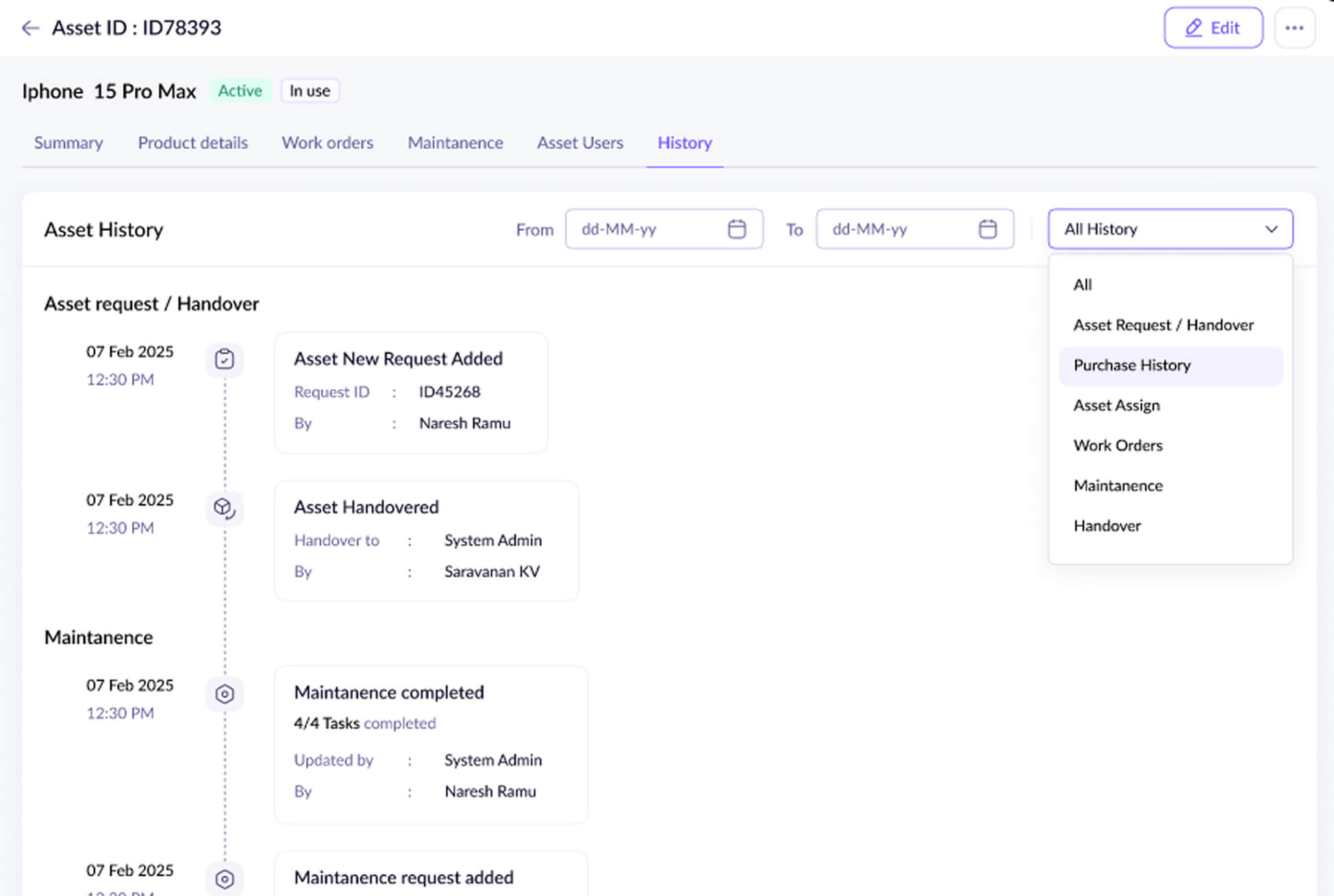 asset lifecycle tracking
