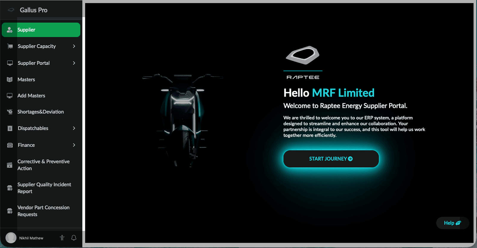 Supplier portal raptee