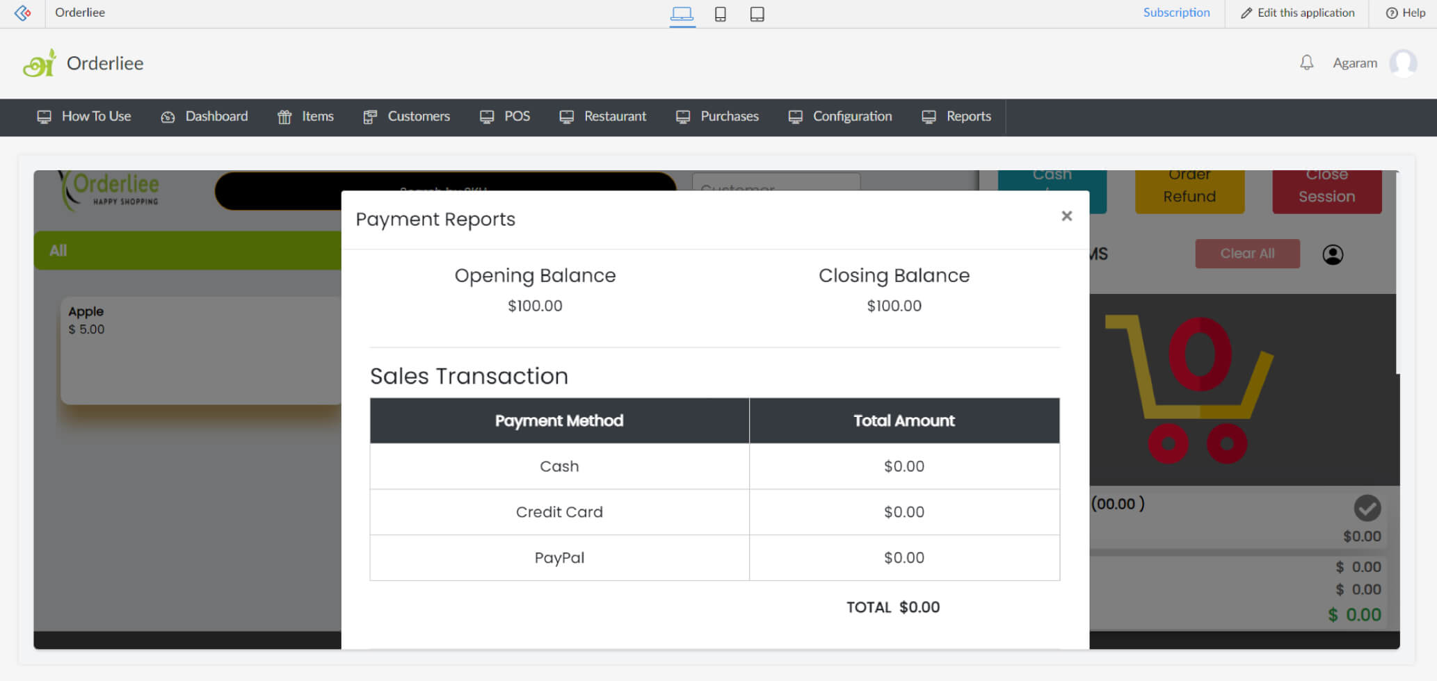 Orderliee payment reports