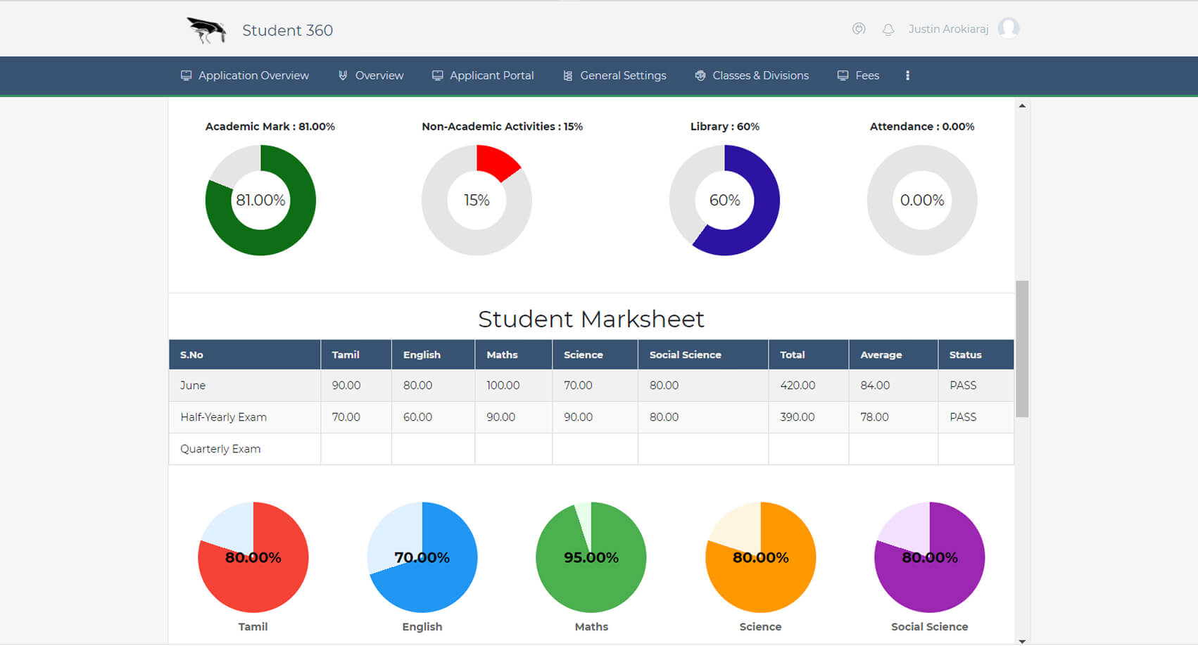 student360 marksheet