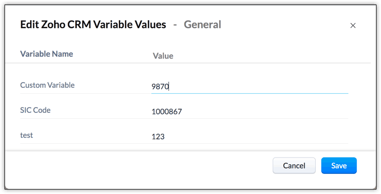 Bulk-edit CRM Variables