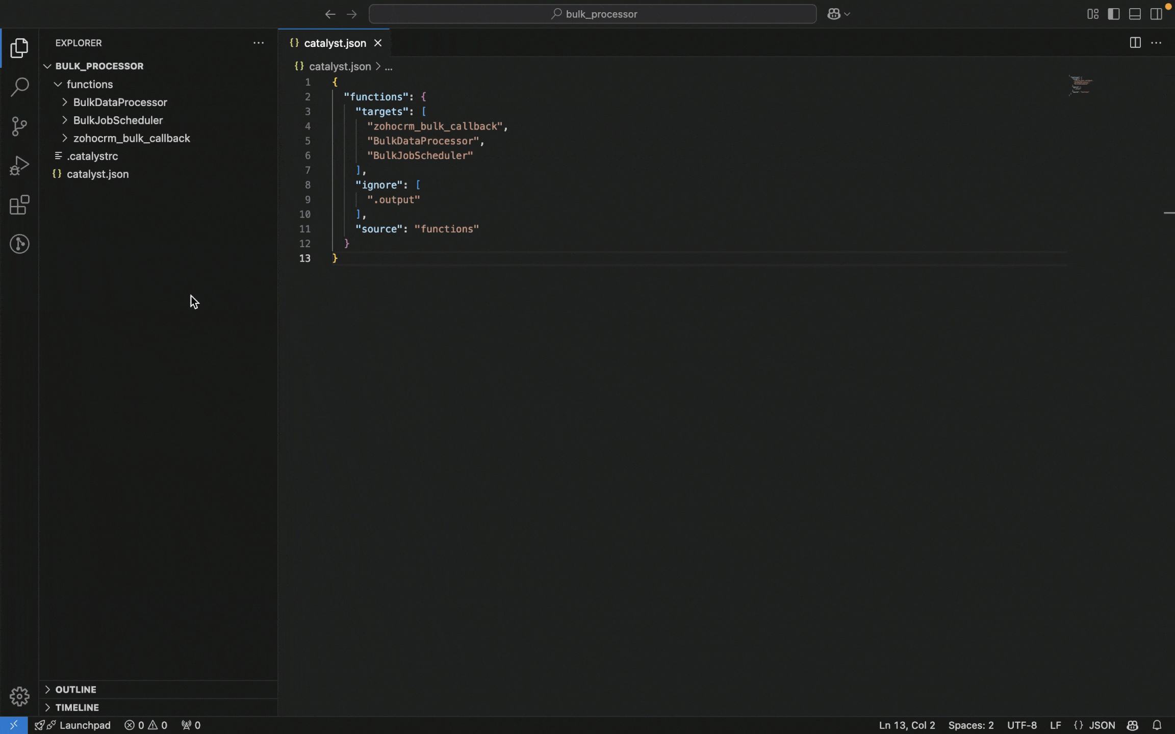 Serverless Functions in the local project folder