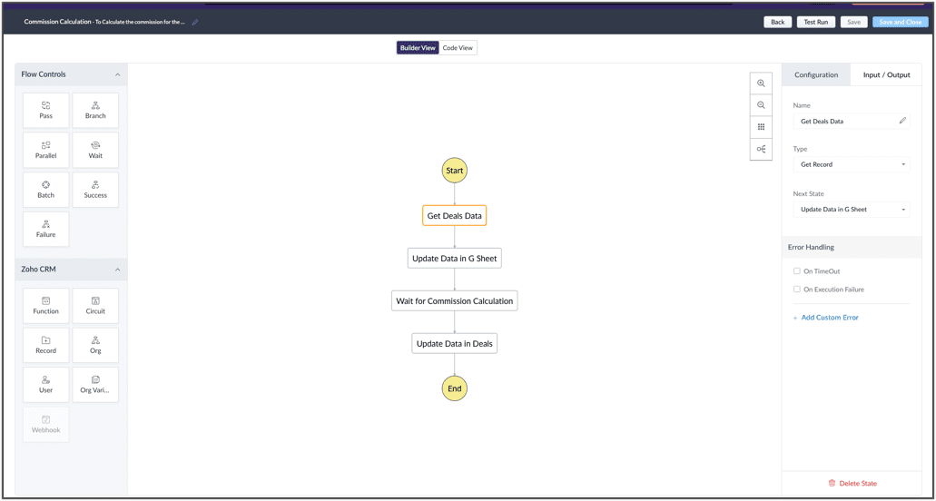 commission circuit in builder view