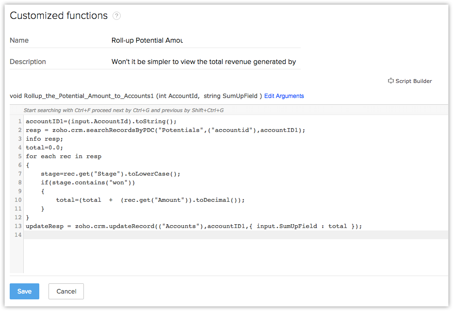 Write your Deluge Script