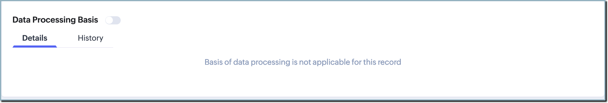 Data Processing Basis in a Record