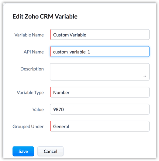 edit a CRM variable