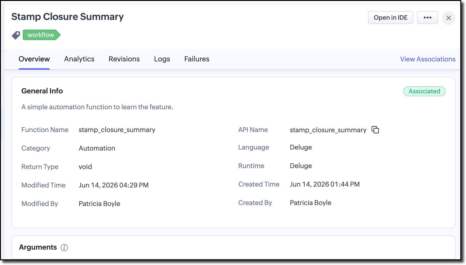 Overview Tab