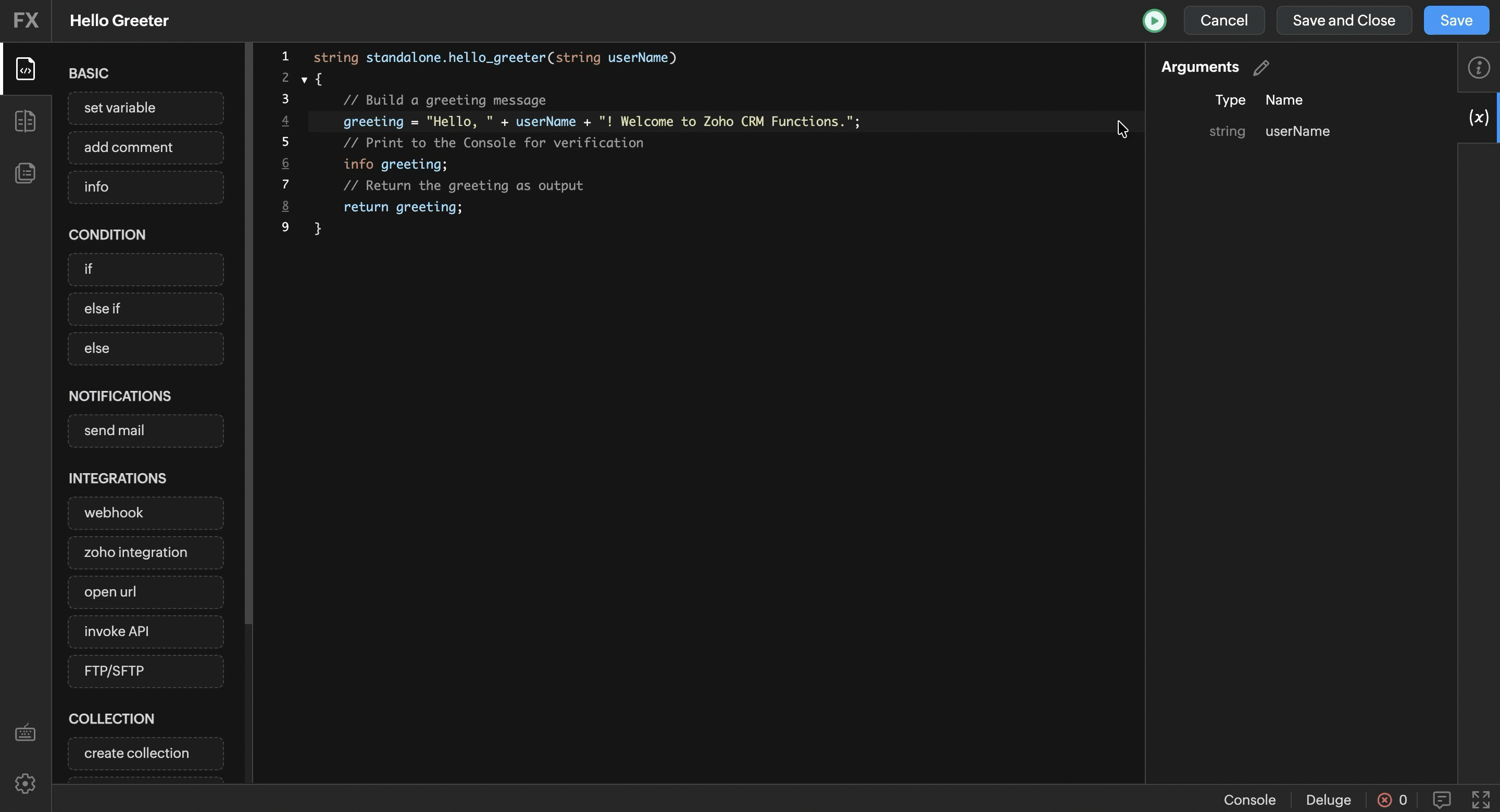 Run Standalone Function