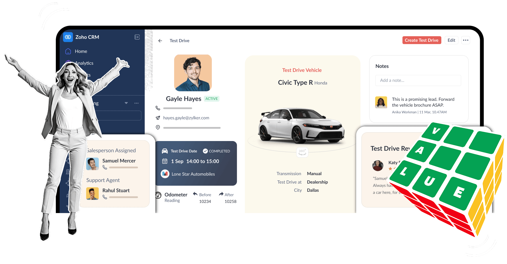 Zoho CRM dashboard preview