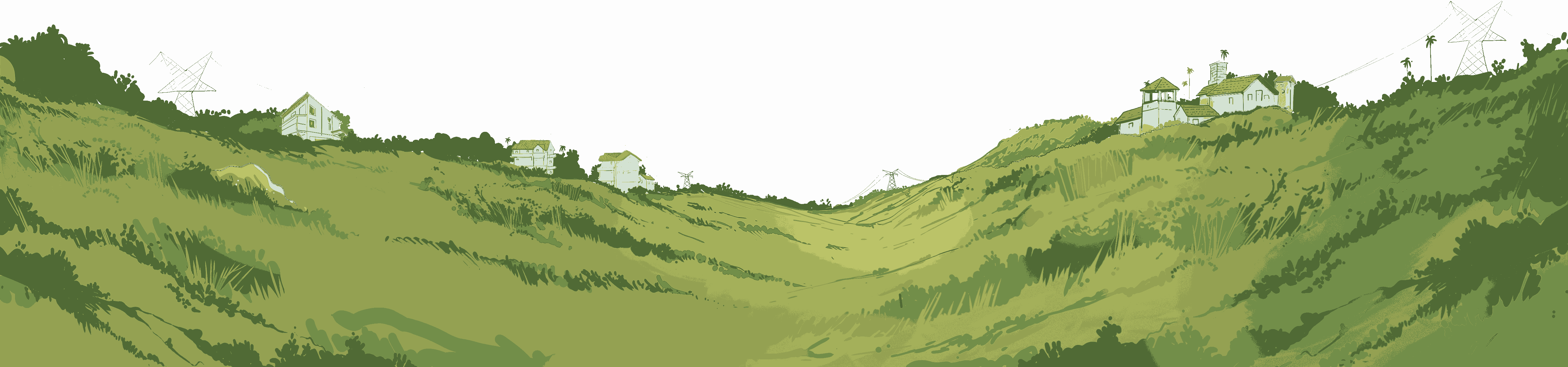 Green grass ground layer in Zoho Desk hero banner