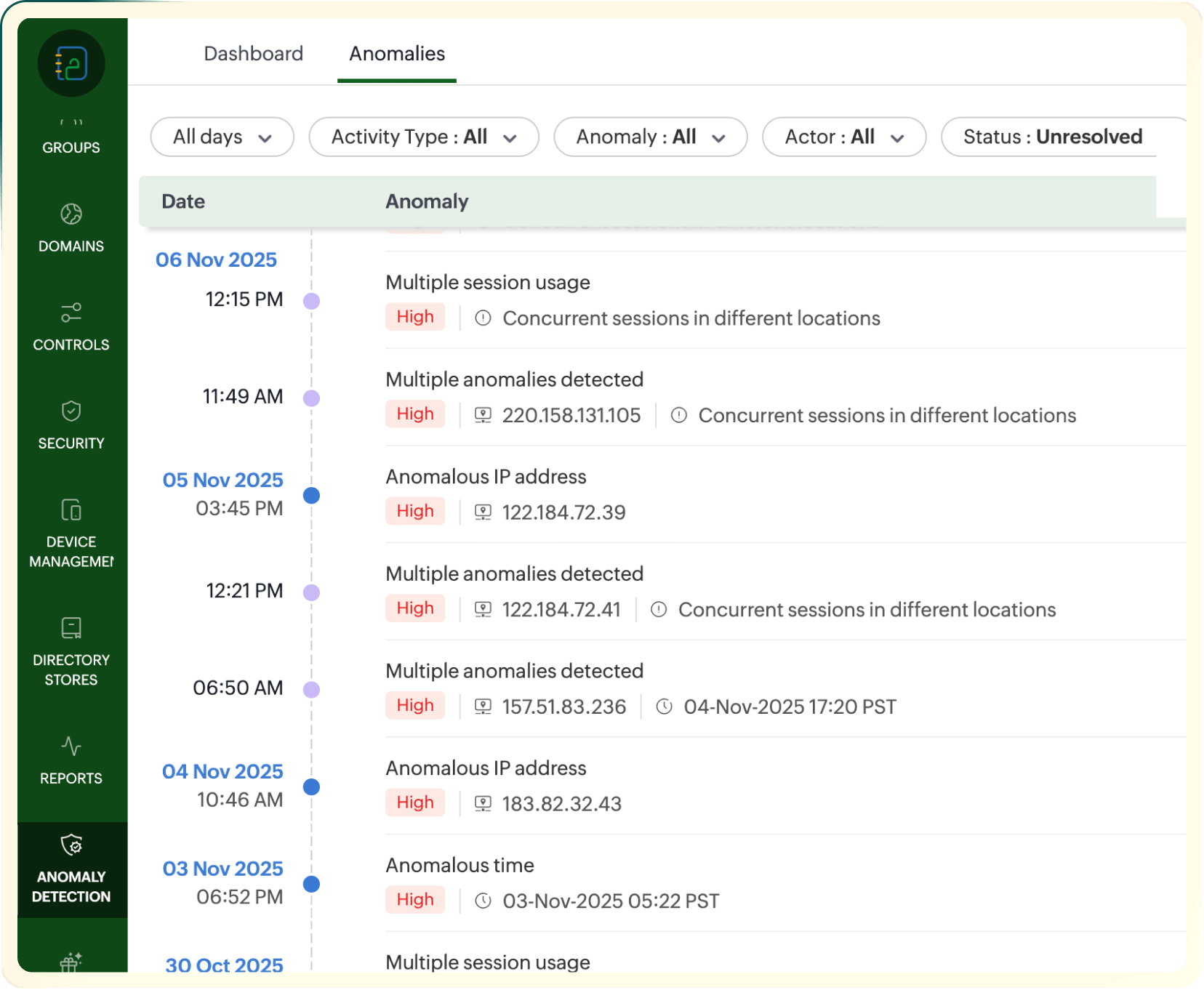 Anomaly Detection Interface
