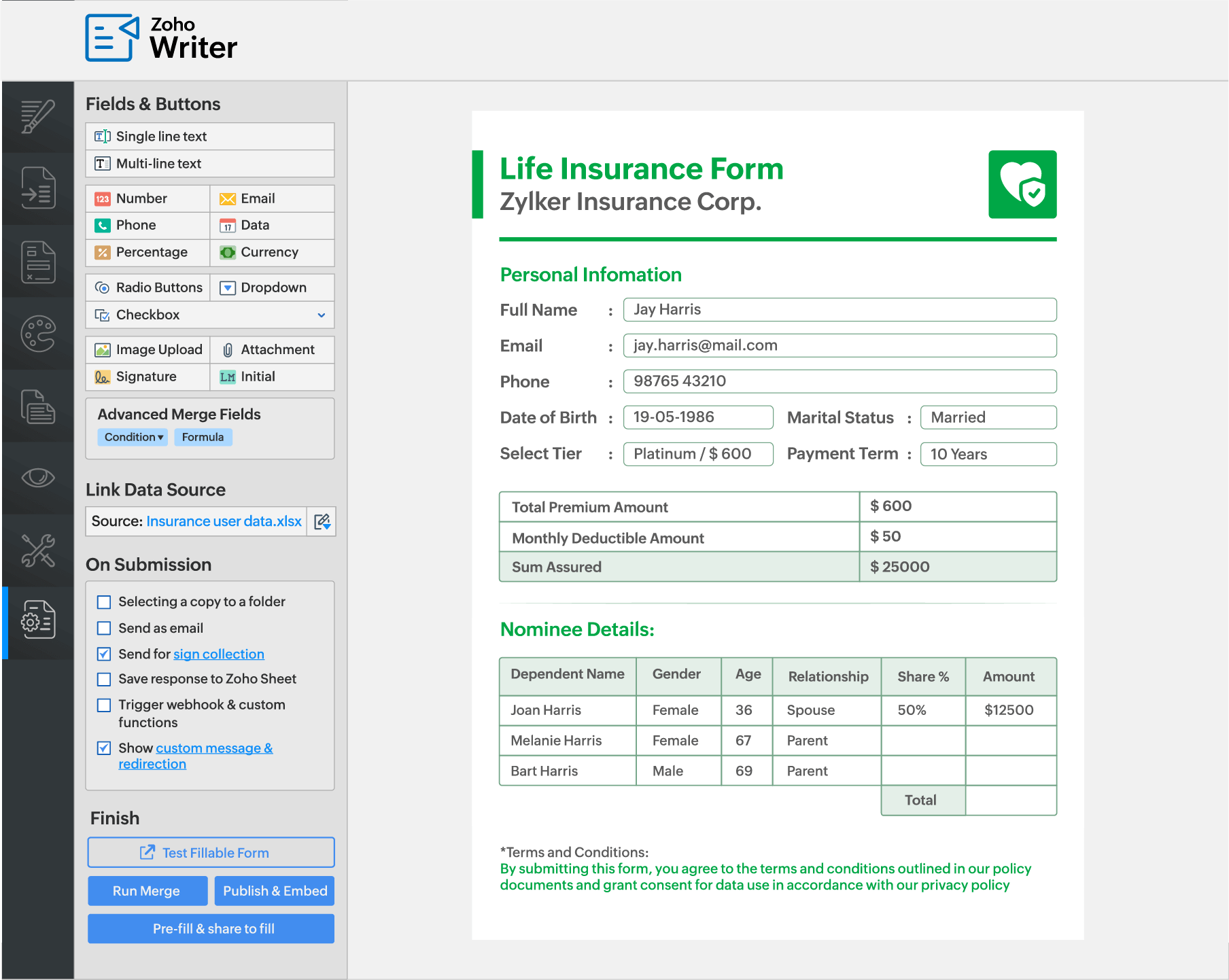 Build and prefill forms with ease