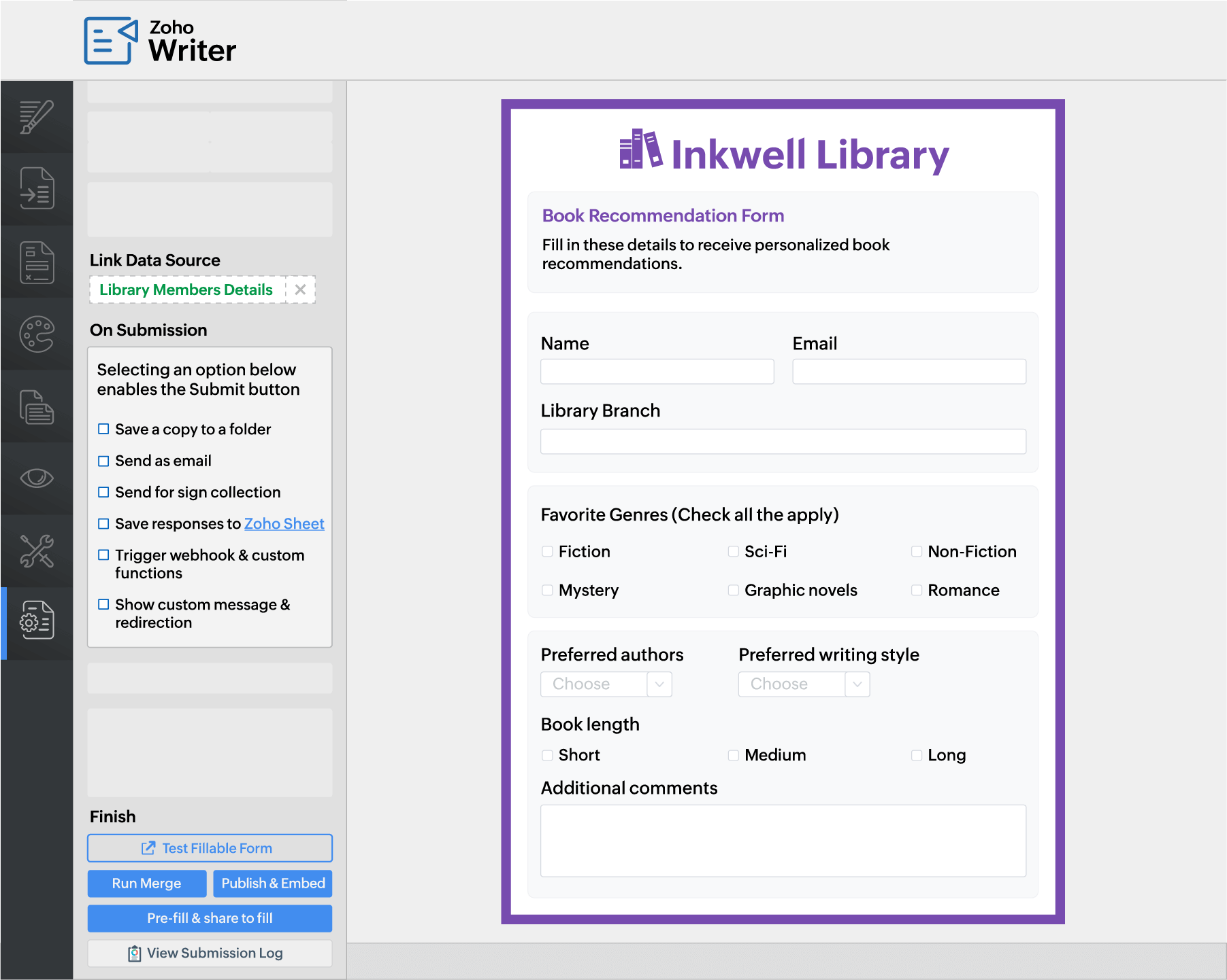 Build and prefill forms with ease