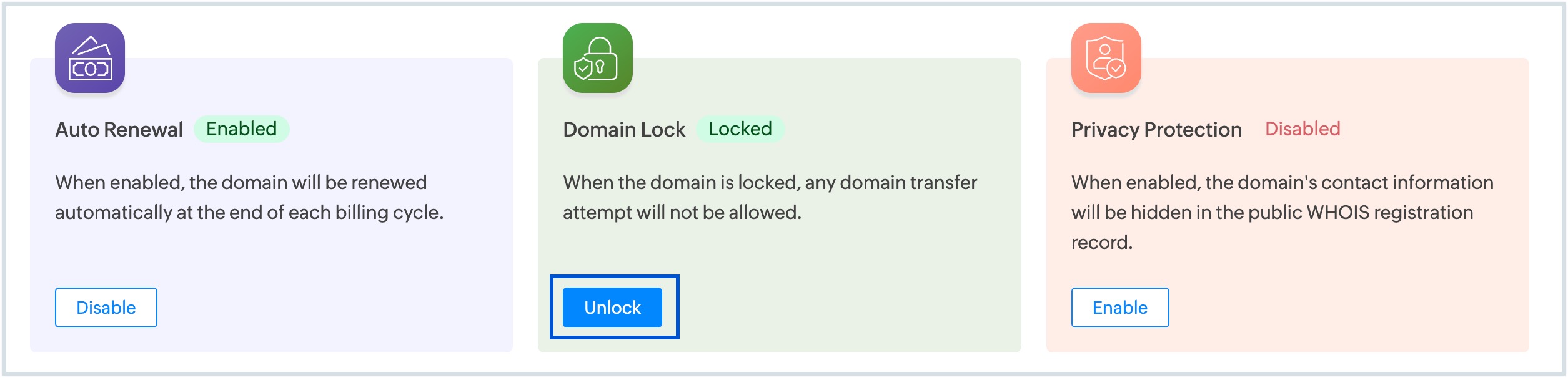 Unlock Domain Unlock Domain