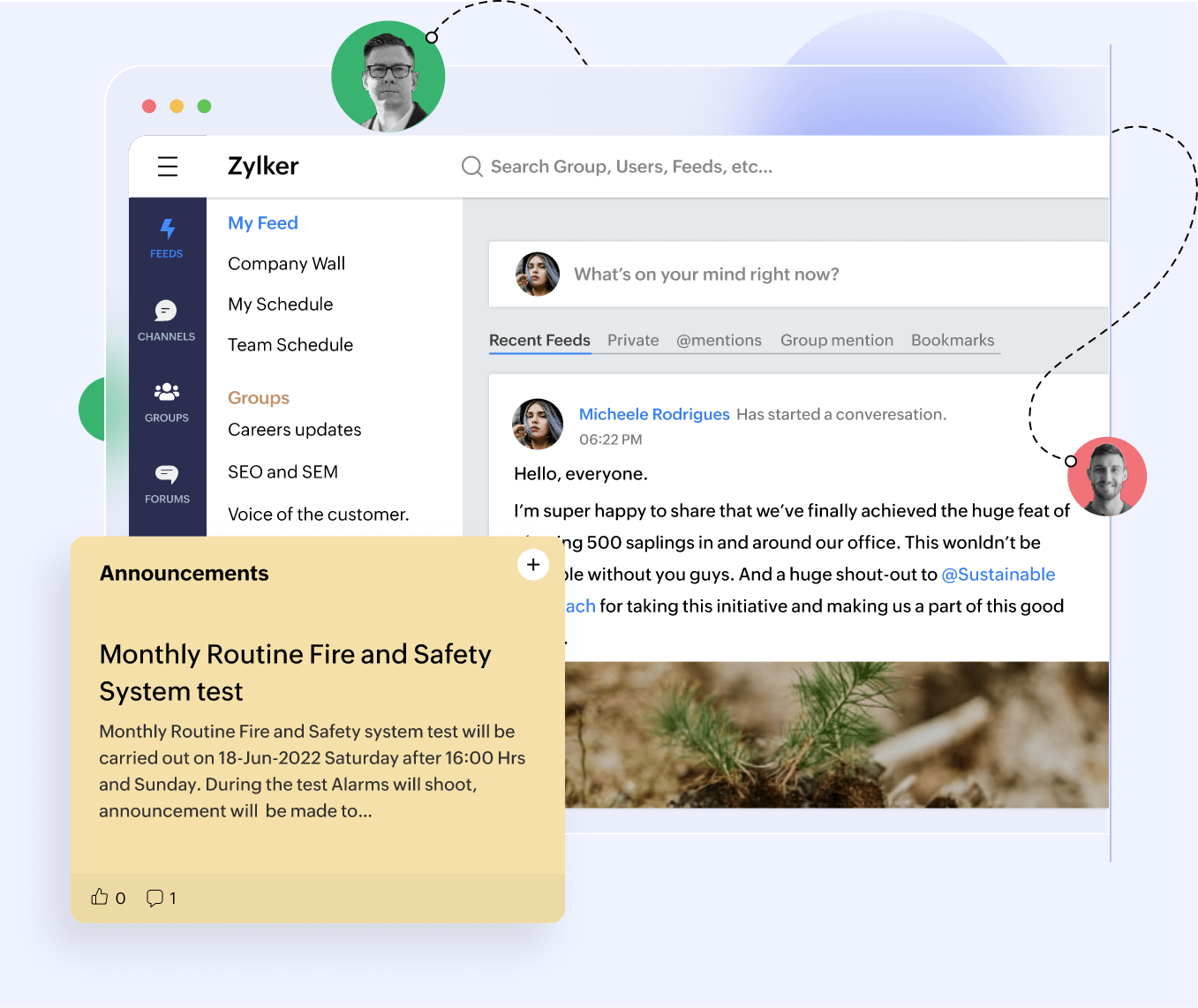 Internal social media platform