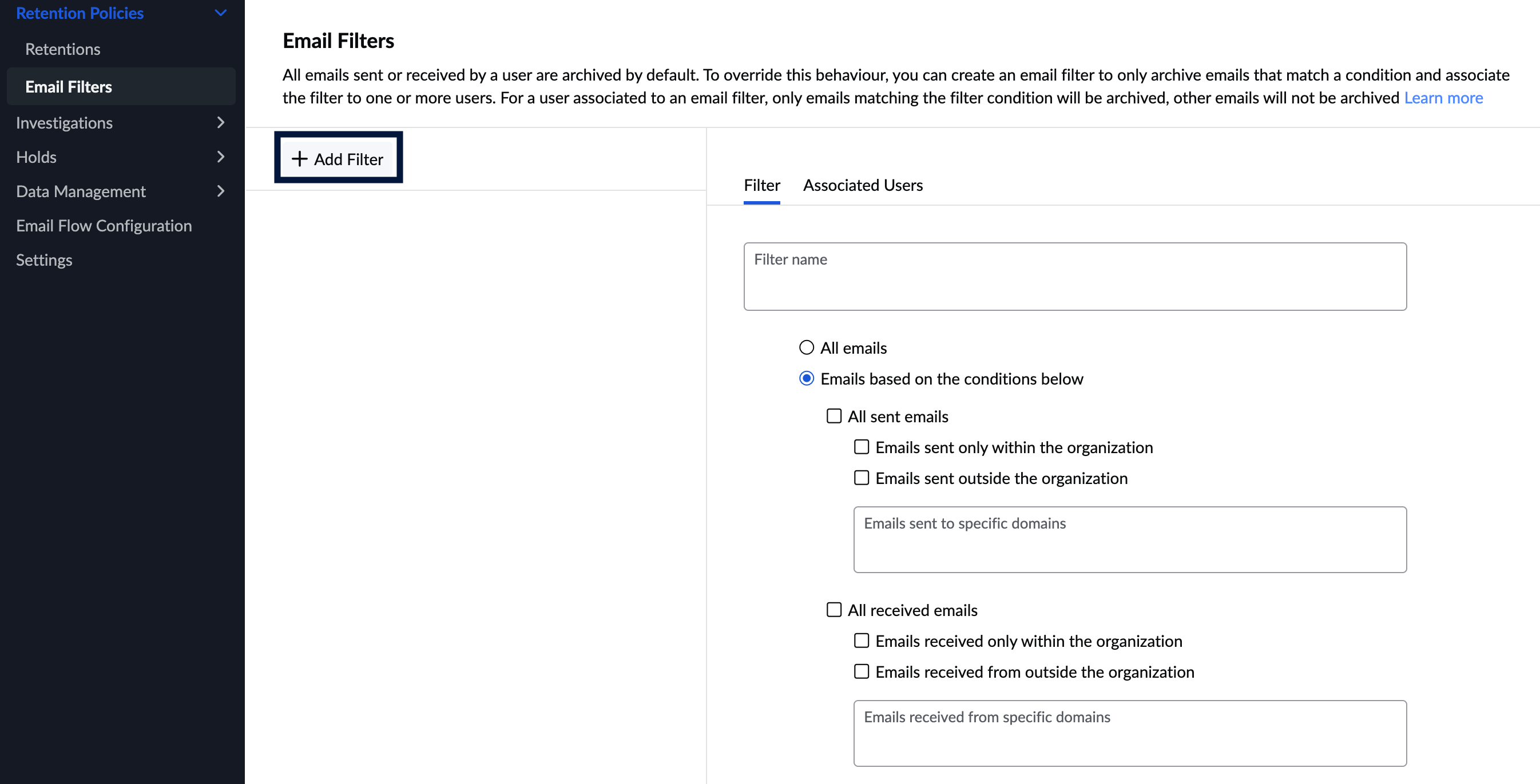 Custom Email Filters