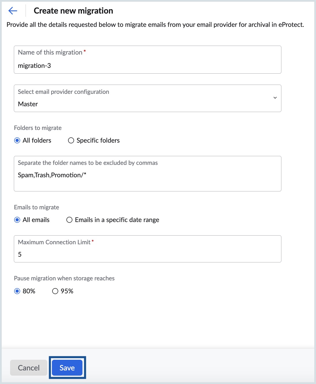 create migration