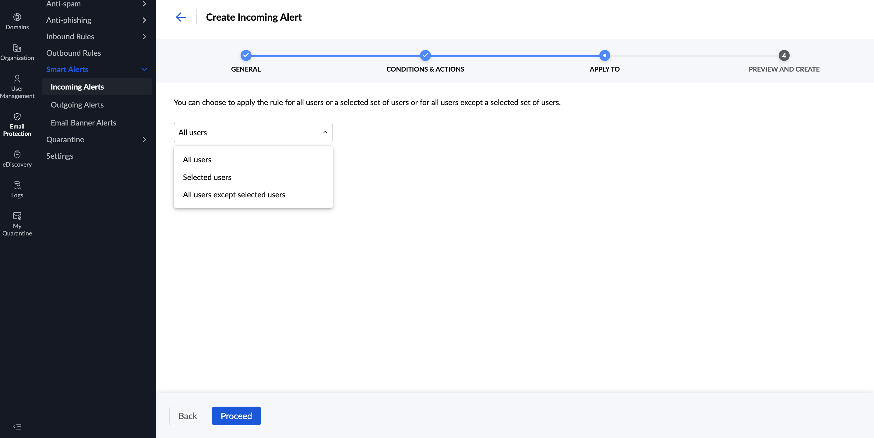 Associate users to the incoming alert