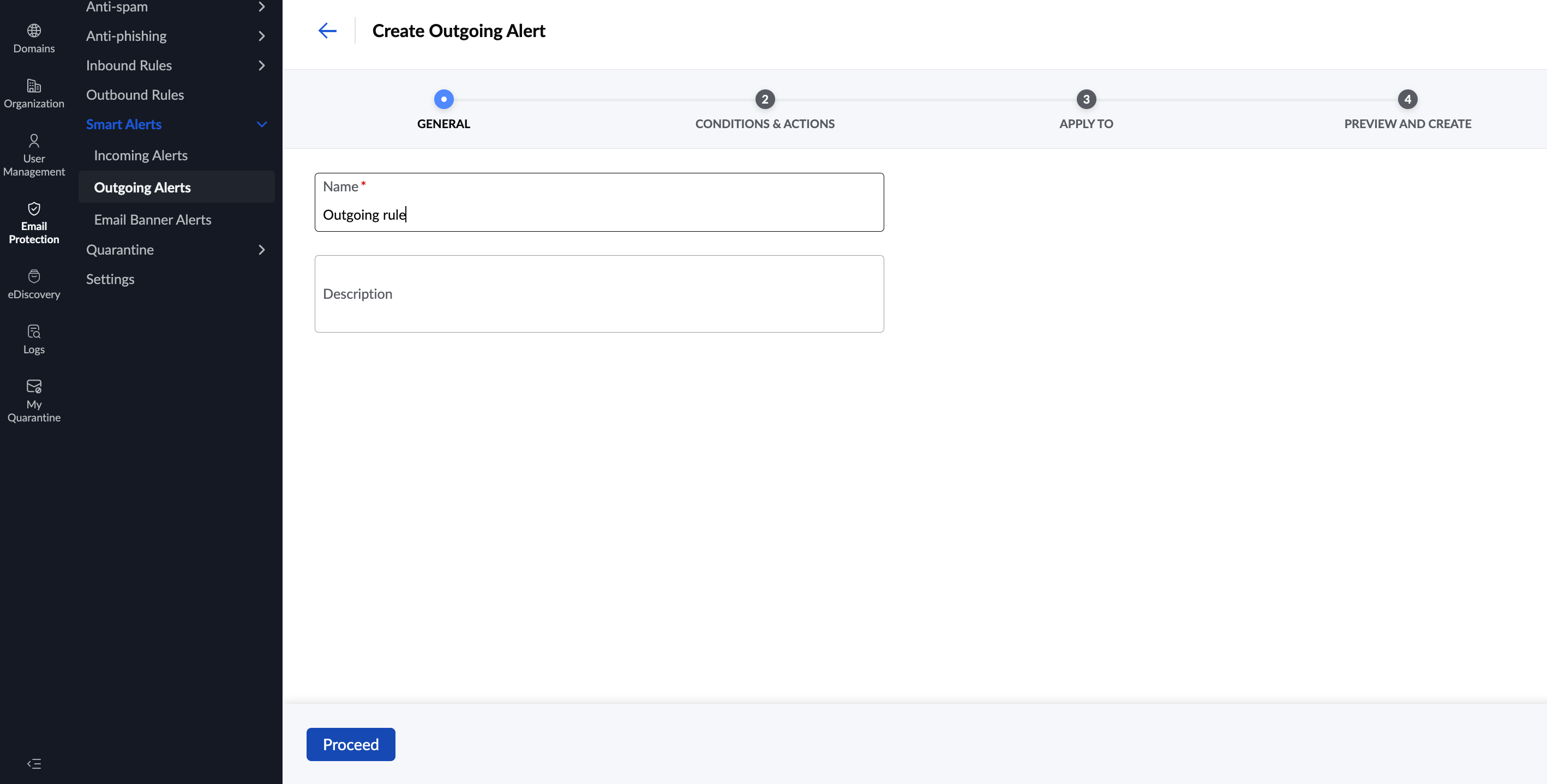 Create a new outgoing alert