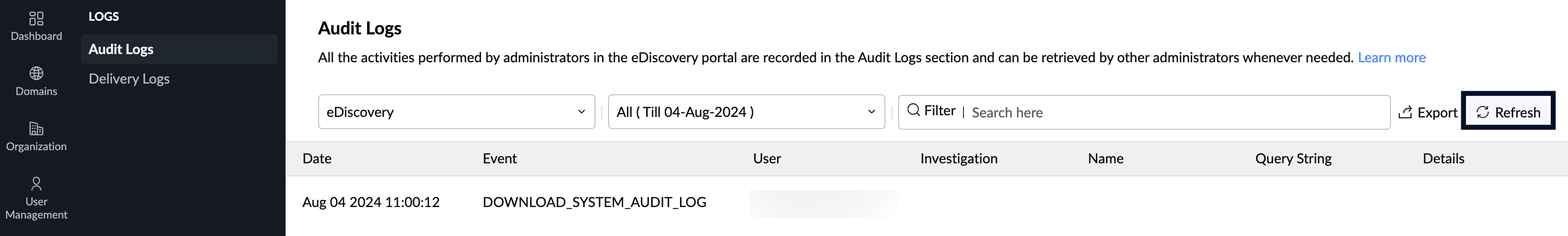 Refresh Audit Logs